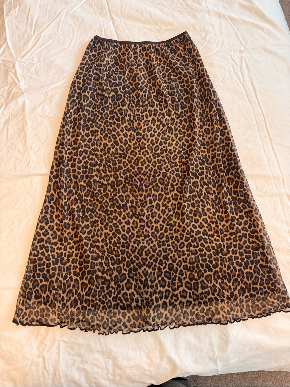 Vintage Leopard Print Midi Skirt